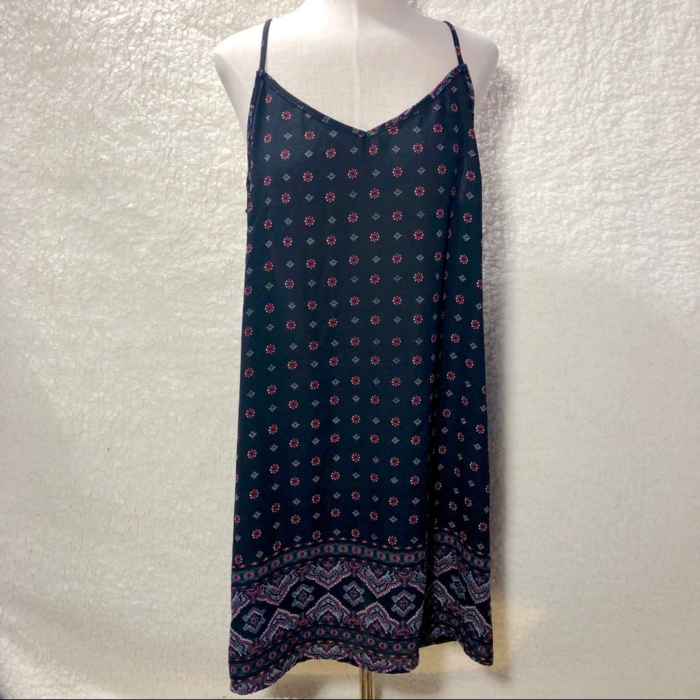 About A Girl Bohemian Slip Black Mini Dress